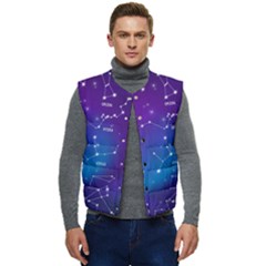 Realistic-night-sky-poster-with-constellations Men s Short Button Up Puffer Vest	