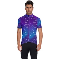 Realistic-night-sky-poster-with-constellations Men s Short Sleeve Cycling Jersey by Salman4z