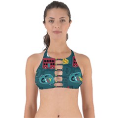 Seamless-pattern-hand-drawn-with-vehicles-buildings-road Perfectly Cut Out Bikini Top by Salman4z