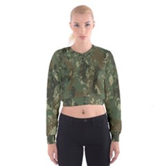 Camouflage-splatters-background Cropped Sweatshirt