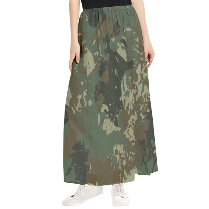 Camouflage-splatters-background Maxi Chiffon Skirt