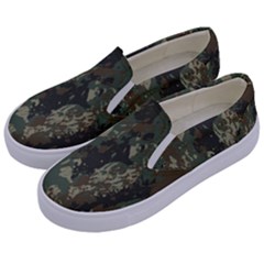 Camouflage-splatters-background Kids  Canvas Slip Ons by Salman4z