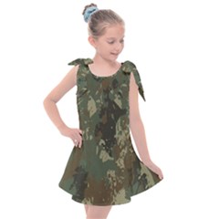 Camouflage-splatters-background Kids  Tie Up Tunic Dress by Salman4z