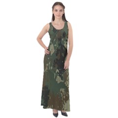 Camouflage-splatters-background Sleeveless Velour Maxi Dress by Salman4z