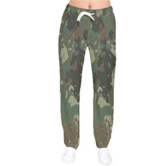 Camouflage-splatters-background Women Velvet Drawstring Pants