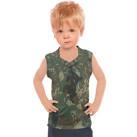 Camouflage-splatters-background Kids  Sport Tank Top by Salman4z