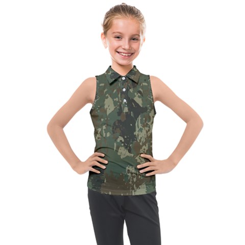 Camouflage-splatters-background Kids  Sleeveless Polo Tee by Salman4z