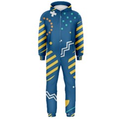 Flat-design-geometric-shapes-background Hooded Jumpsuit (men)