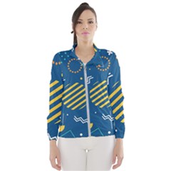 Flat-design-geometric-shapes-background Women s Windbreaker