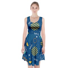 Flat-design-geometric-shapes-background Racerback Midi Dress by Salman4z