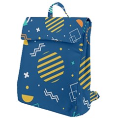 Flat-design-geometric-shapes-background Flap Top Backpack