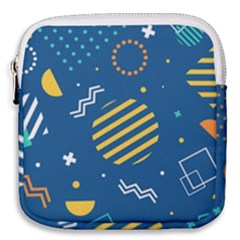 Flat-design-geometric-shapes-background Mini Square Pouch by Salman4z