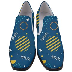 Flat-design-geometric-shapes-background Women Slip On Heel Loafers by Salman4z