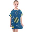 Flat-design-geometric-shapes-background Kids  One Piece Chiffon Dress View1