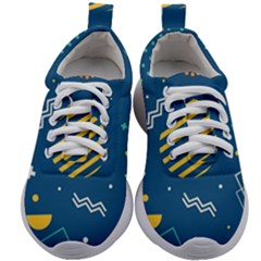 Flat-design-geometric-shapes-background Kids Athletic Shoes by Salman4z