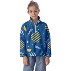 Flat-design-geometric-shapes-background Kids  Half Zip Hoodie