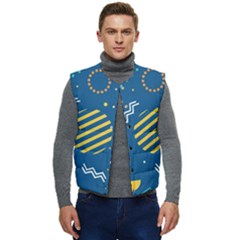 Flat-design-geometric-shapes-background Men s Short Button Up Puffer Vest	