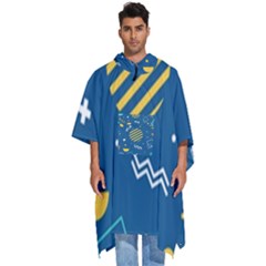 Flat-design-geometric-shapes-background Men s Hooded Rain Ponchos by Salman4z