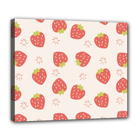 Strawberries-pattern-design Deluxe Canvas 24  X 20  (stretched) by Salman4z