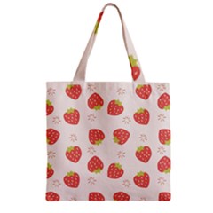 Strawberries-pattern-design Zipper Grocery Tote Bag by Salman4z