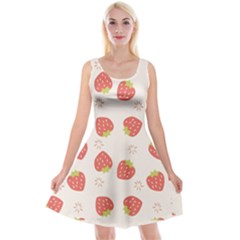 Strawberries-pattern-design Reversible Velvet Sleeveless Dress