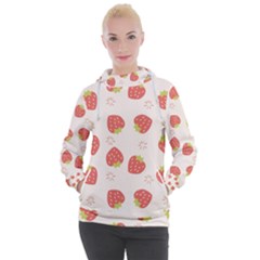 Strawberries-pattern-design Women s Hooded Pullover