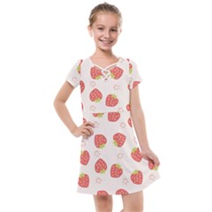 Strawberries-pattern-design Kids  Cross Web Dress by Salman4z