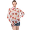 Strawberries-pattern-design High Neck Long Sleeve Chiffon Top View1