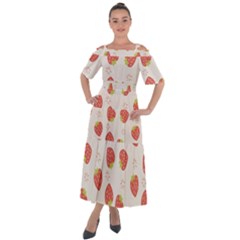 Strawberries-pattern-design Shoulder Straps Boho Maxi Dress  by Salman4z