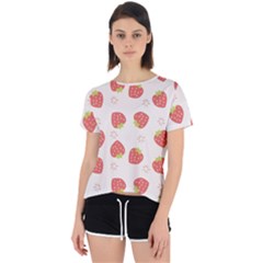 Strawberries-pattern-design Open Back Sport Tee by Salman4z