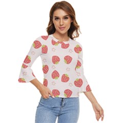 Strawberries-pattern-design Bell Sleeve Top