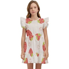 Strawberries-pattern-design Kids  Winged Sleeve Dress by Salman4z