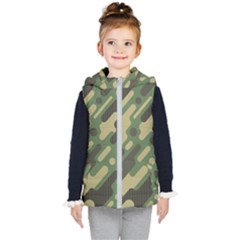 Camouflage-pattern-background Kids  Hooded Puffer Vest