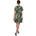 Camouflage-pattern-background Short Sleeve Shoulder Cut Out Dress  View2