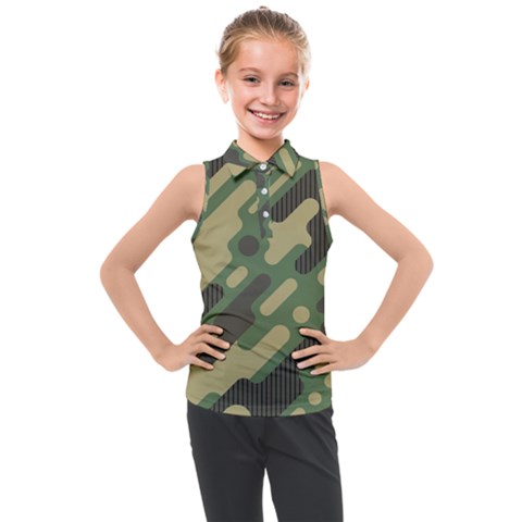 Camouflage-pattern-background Kids  Sleeveless Polo Tee by Salman4z