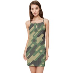 Camouflage-pattern-background Summer Tie Front Dress by Salman4z