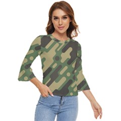 Camouflage-pattern-background Bell Sleeve Top