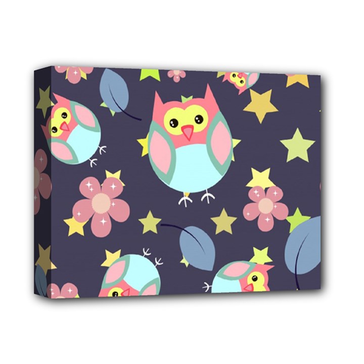 Owl-stars-pattern-background Deluxe Canvas 14  x 11  (Stretched)