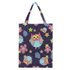 Owl-stars-pattern-background Classic Tote Bag by Salman4z