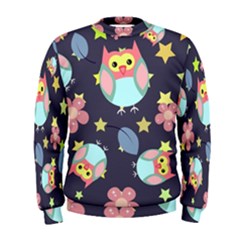 Owl-stars-pattern-background Men s Sweatshirt