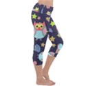 Owl-stars-pattern-background Capri Yoga Leggings View3