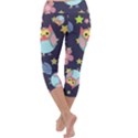 Owl-stars-pattern-background Capri Yoga Leggings View4