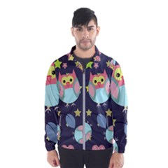 Owl-stars-pattern-background Men s Windbreaker