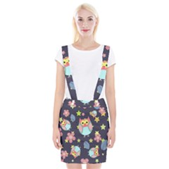 Owl-stars-pattern-background Braces Suspender Skirt by Salman4z