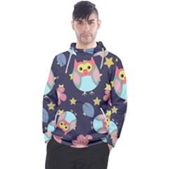 Owl-stars-pattern-background Men s Pullover Hoodie