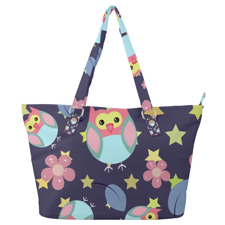 Owl-stars-pattern-background Full Print Shoulder Bag