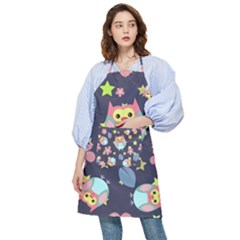 Owl-stars-pattern-background Pocket Apron by Salman4z