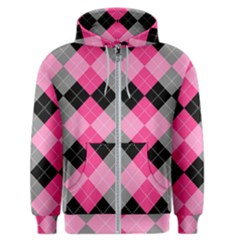 Seamless-argyle-pattern Men s Zipper Hoodie