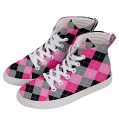 Seamless-argyle-pattern Men s Hi-top Skate Sneakers by Salman4z