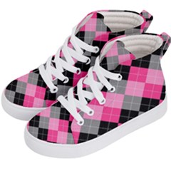 Seamless-argyle-pattern Kids  Hi-top Skate Sneakers by Salman4z